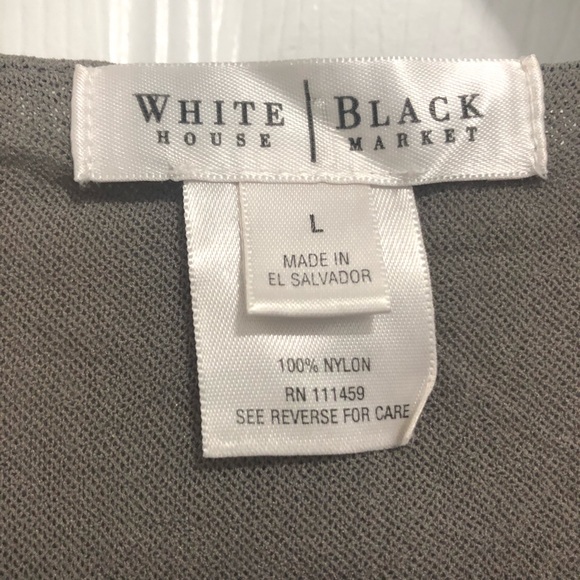 White House Black Market Grey Ruffle Top - Picture 3 of 3